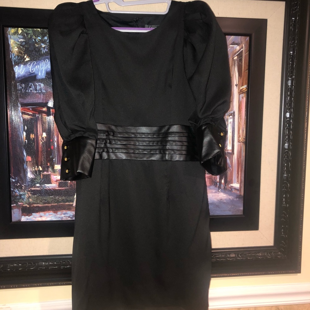 Garcia black dress leather accent!
